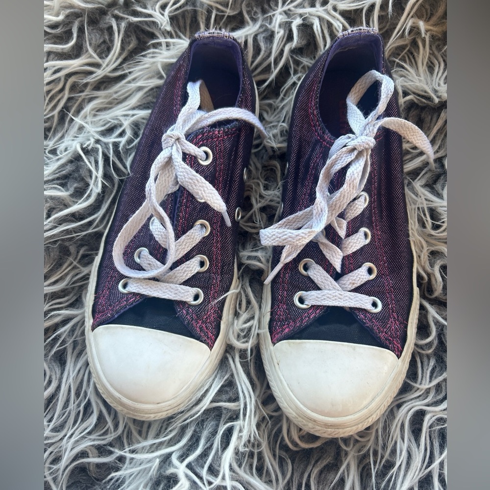 Converse All Stars Low Sparkly Purple  Girls' Size 13 Toddler